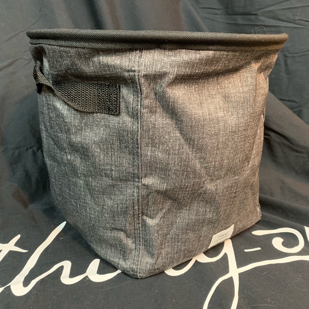 Thirty-One Mini Storage Bin - Charcoal Crosshatch